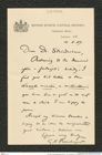 Nachlass Franz Steindachner, Brief von G. A. Boulenger an Franz Steindachner (16.08.1909), Inv.Nr. 49.02, Seite 1